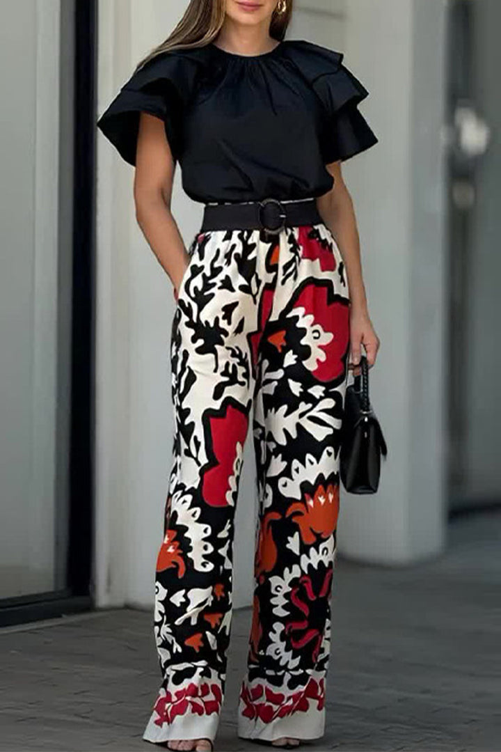 NALANI – CASUAL FLORAL TWO-PIECE SET WITH POCKETS