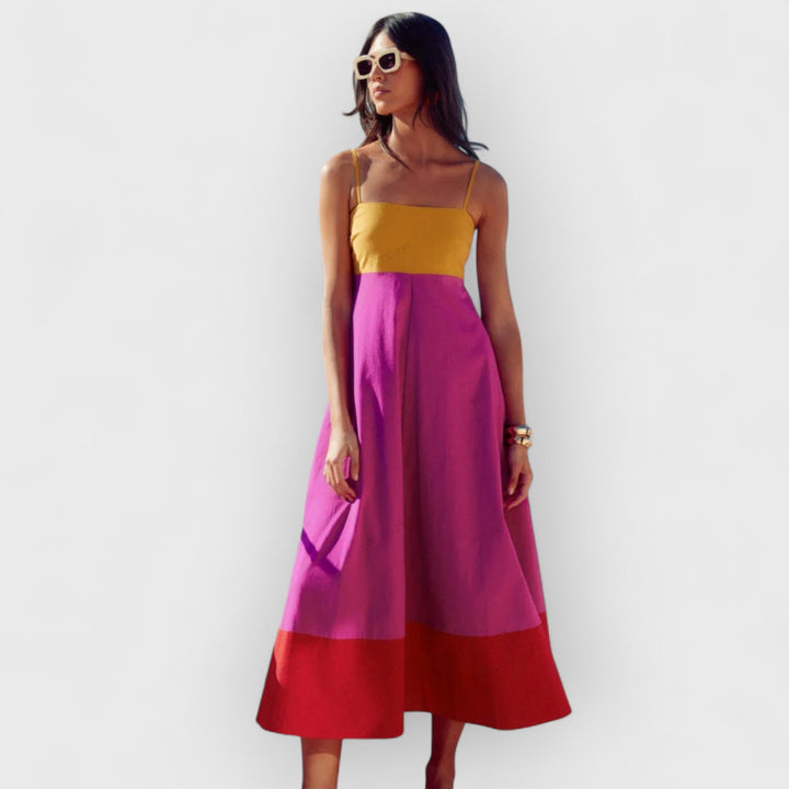 SORYNNA – COLORBLOCK STRAPPY SUMMER DRESS