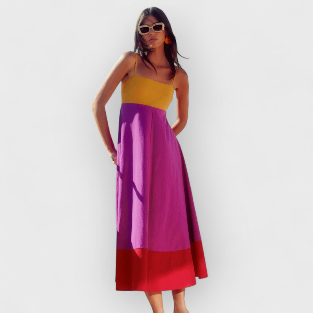 SORYNNA – COLORBLOCK STRAPPY SUMMER DRESS
