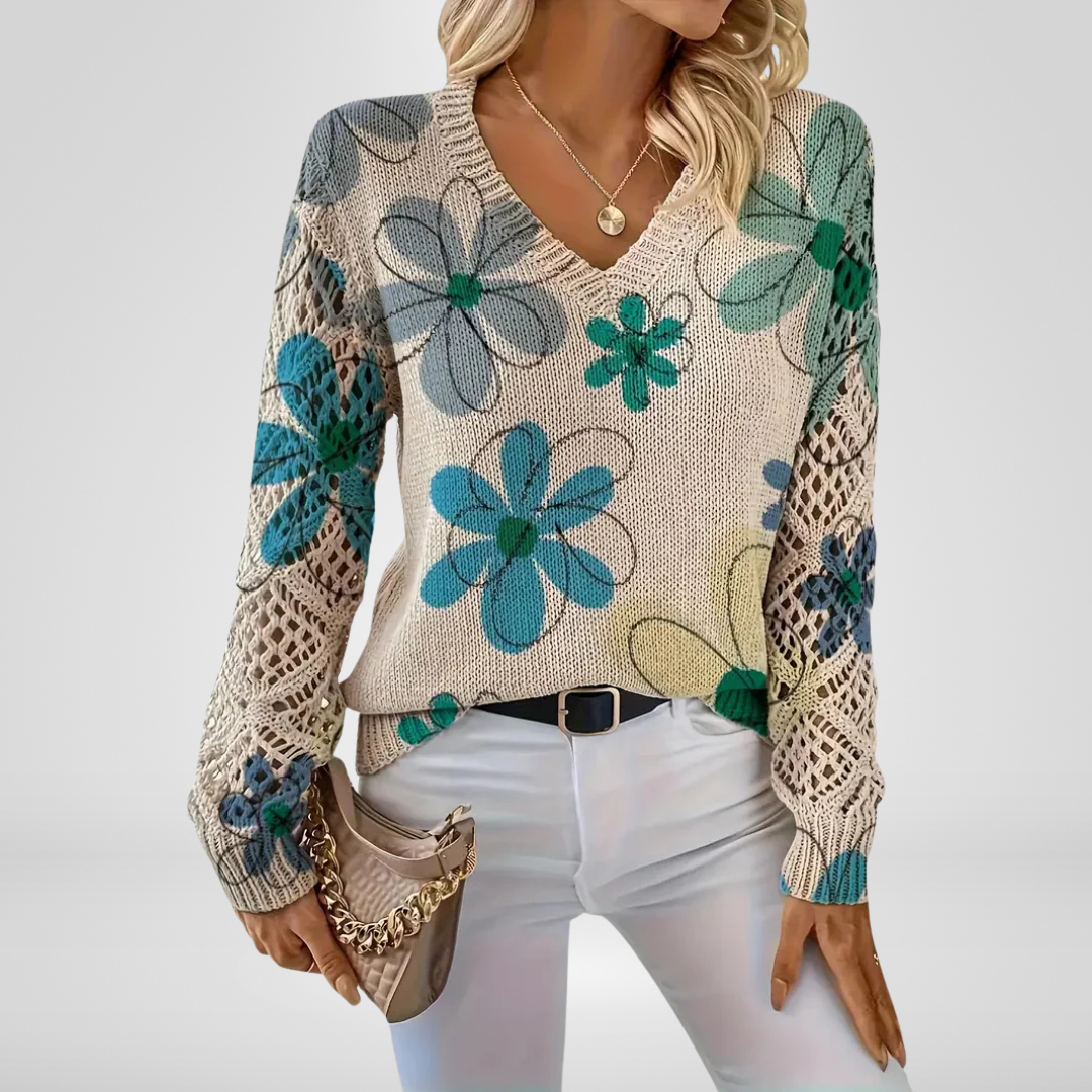 LUANA – FLORAL KNIT SWEATER
