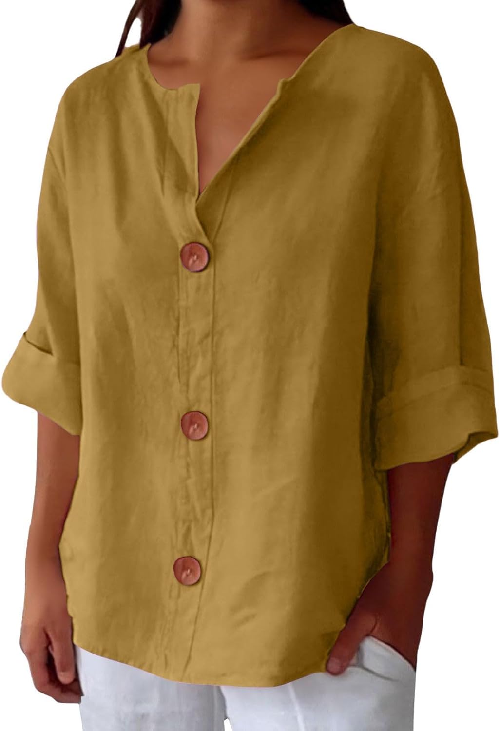 VERLISSE – BUTTON-FRONT BLOUSE