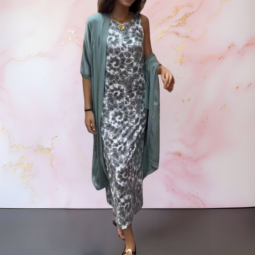 IRAVELLE – ELEGANT DRESS WITH CARDIGAN