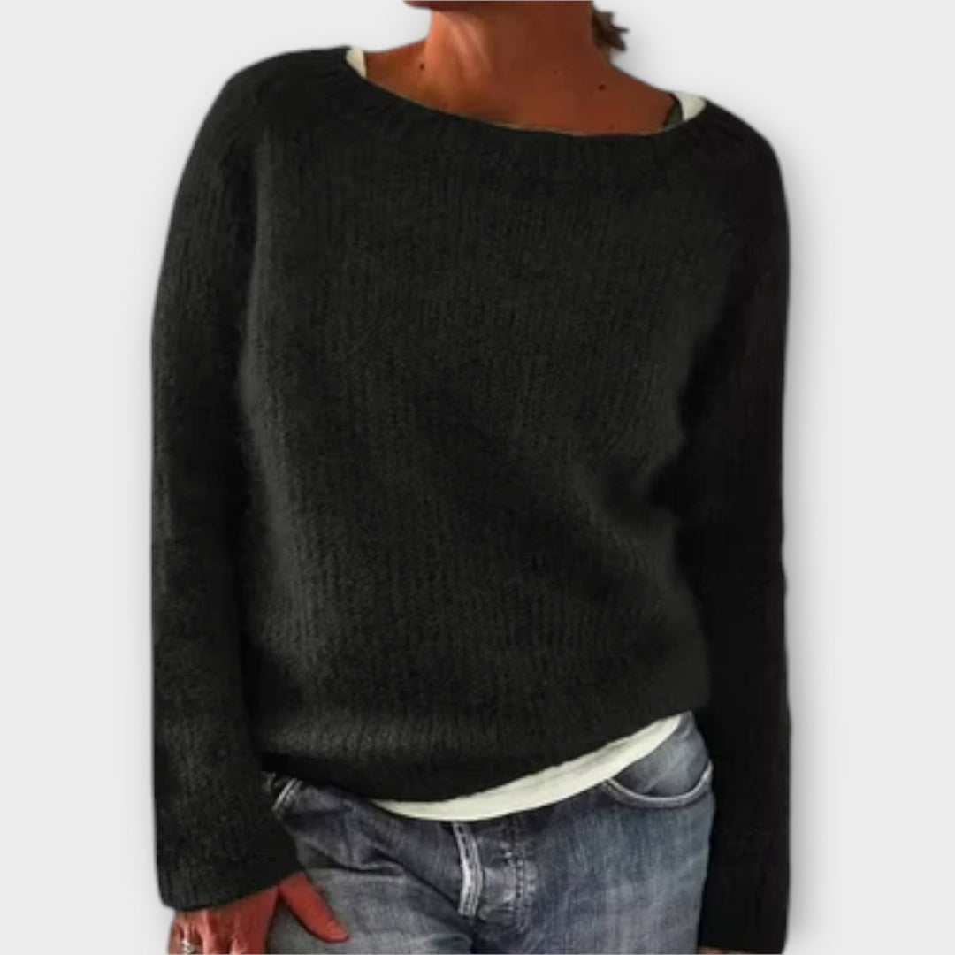 ENZO – SOLID COLOR KNIT SWEATER