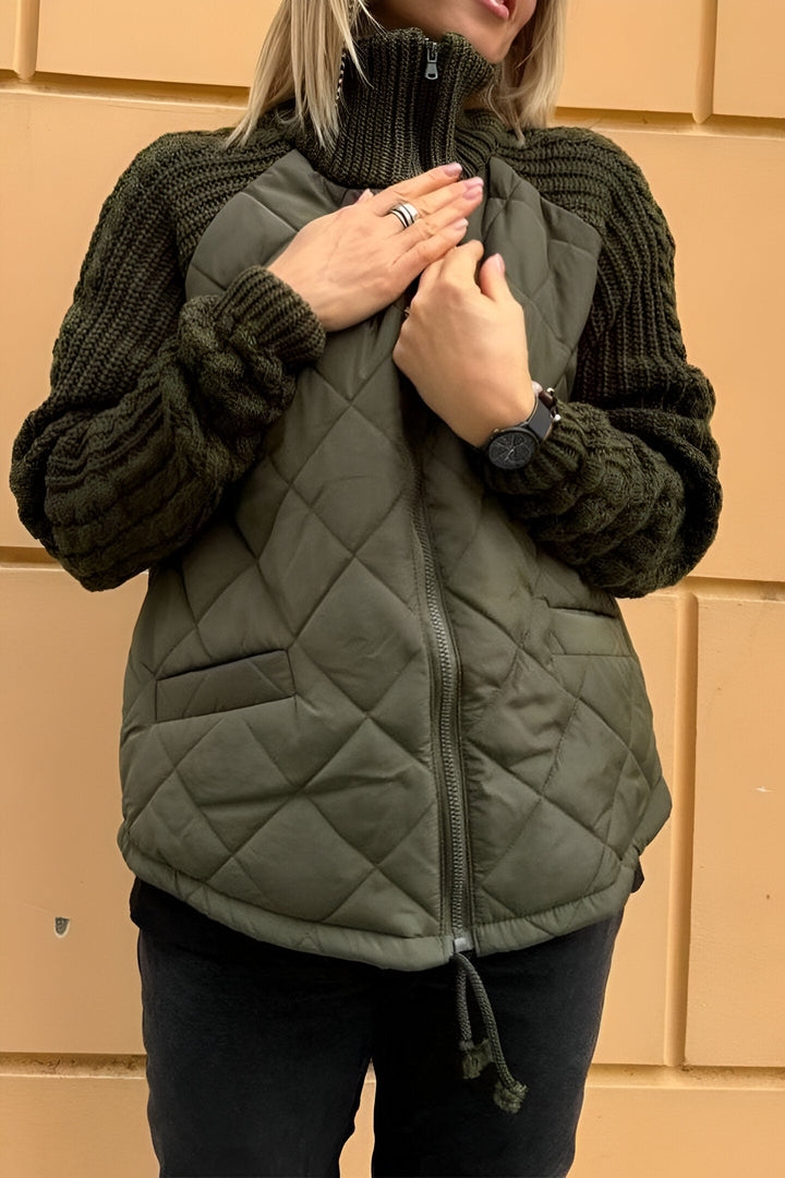 MELIRAVINE – PATCHWORK KNIT ZIP JACKET