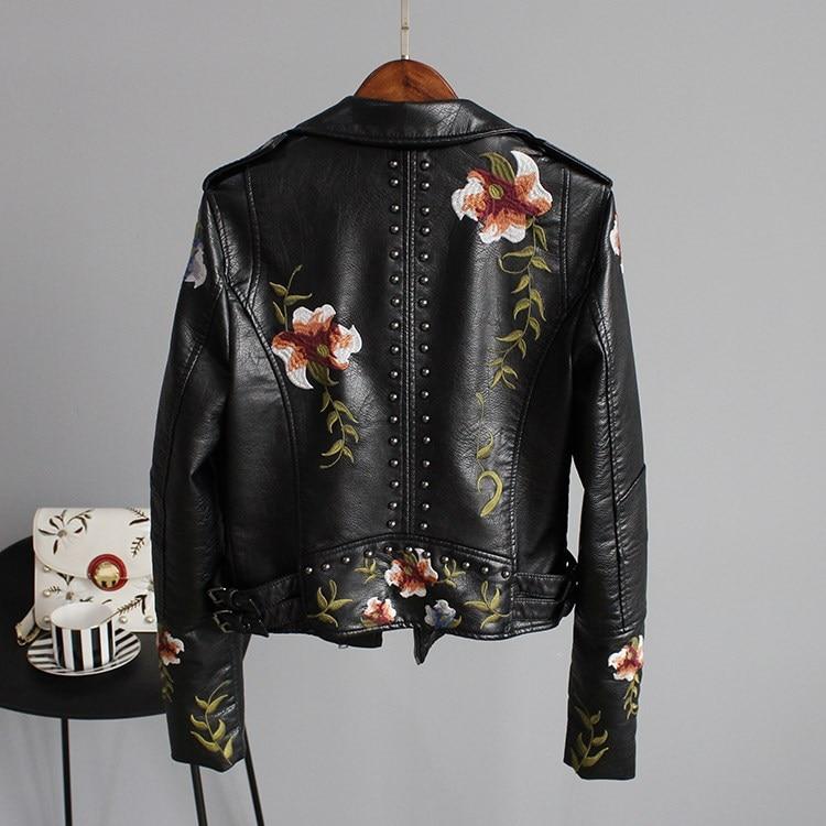 ENSHIA - TRENDY EMBROIDERED LEATHER JACKET