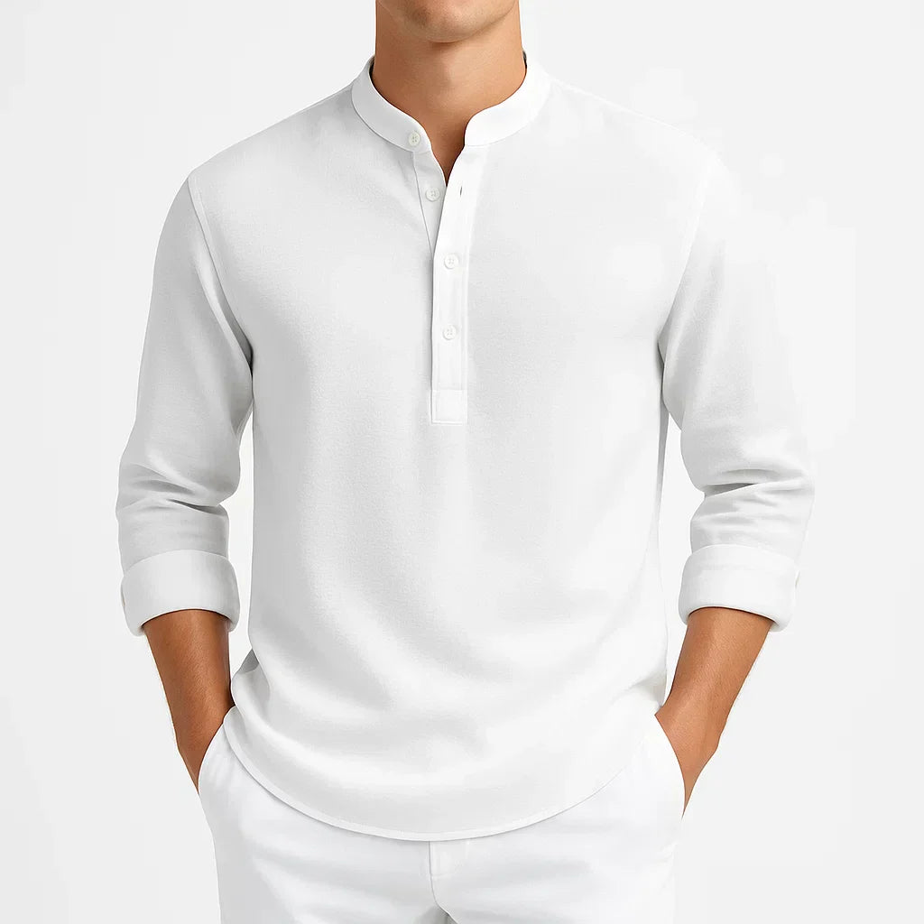 AMELAIRIS – COTTON STAND COLLAR SHIRT
