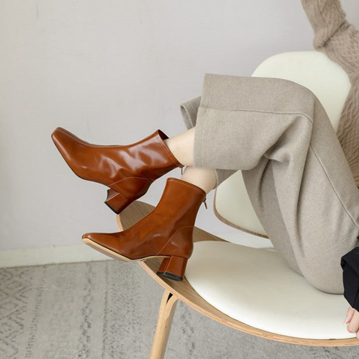 CLASSIC BLOCK-HEEL ANKLE BOOTS