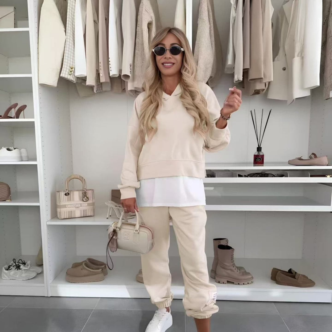 MIRELITHYN – HAZEL-HOODED CASUAL SWEAT SHIRT SET