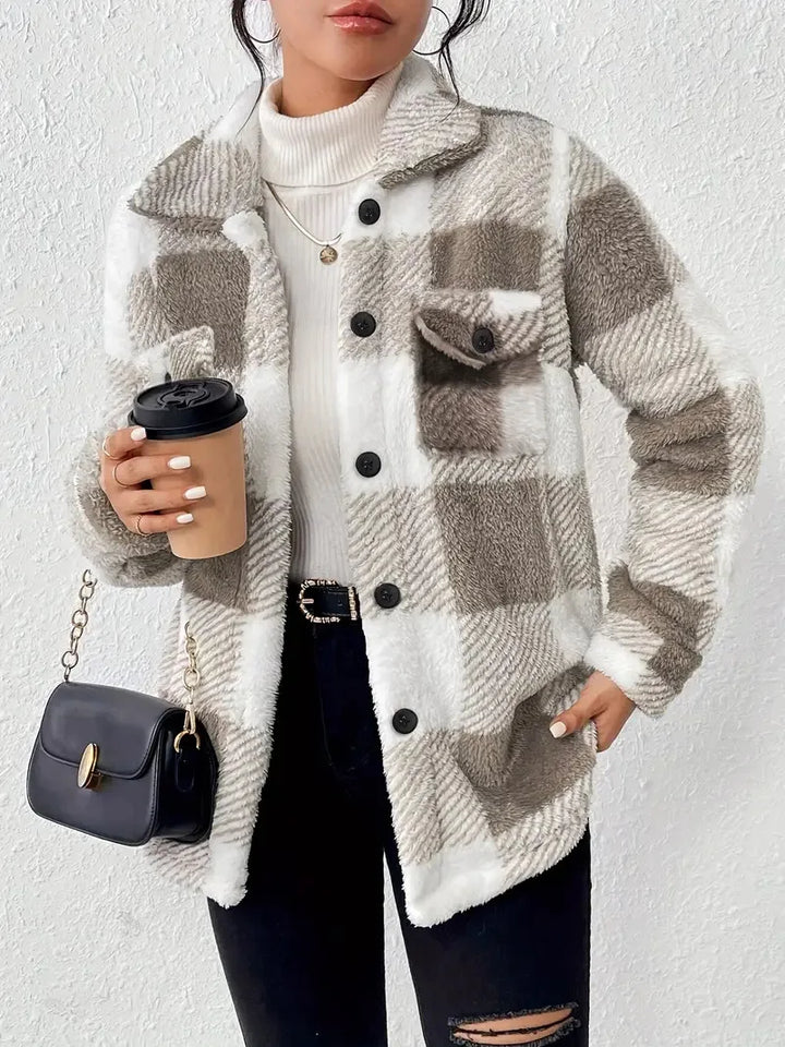AURILENNE – STYLISH PLAID FLEECE JACKET