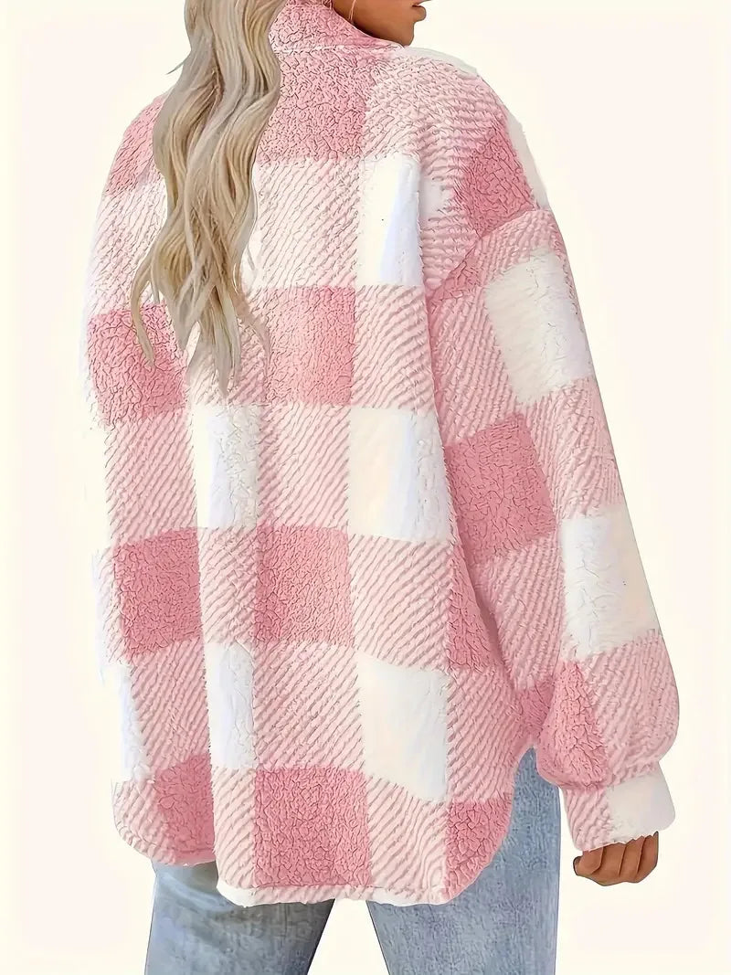 AURILENNE – STYLISH PLAID FLEECE JACKET