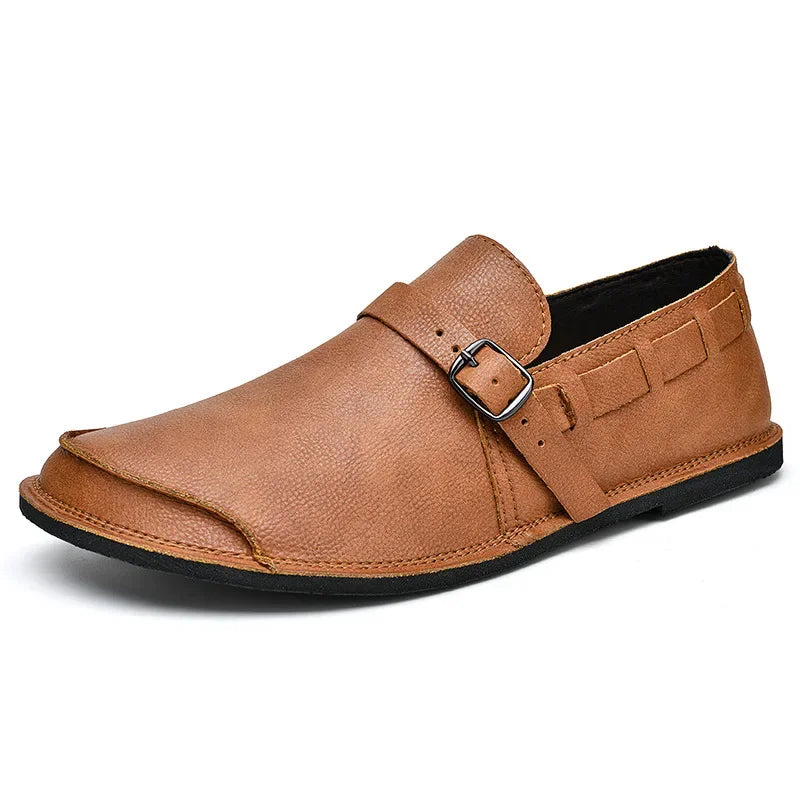 Giovanni Marconi Buckled Leather Loafers