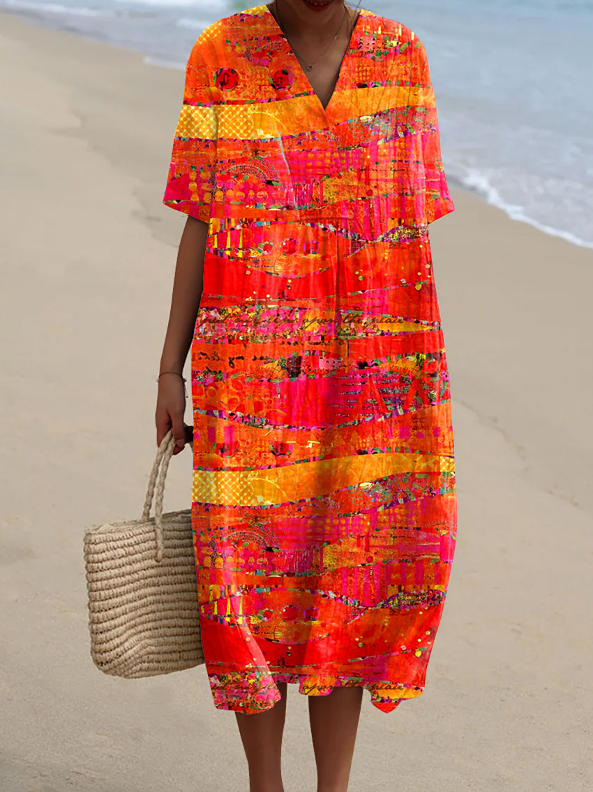 ISLA – VINTAGE ART PRINT CASUAL COTTON & LINEN