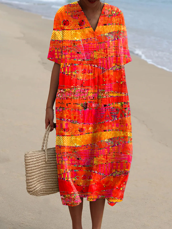 ISLA – VINTAGE ART PRINT CASUAL COTTON & LINEN