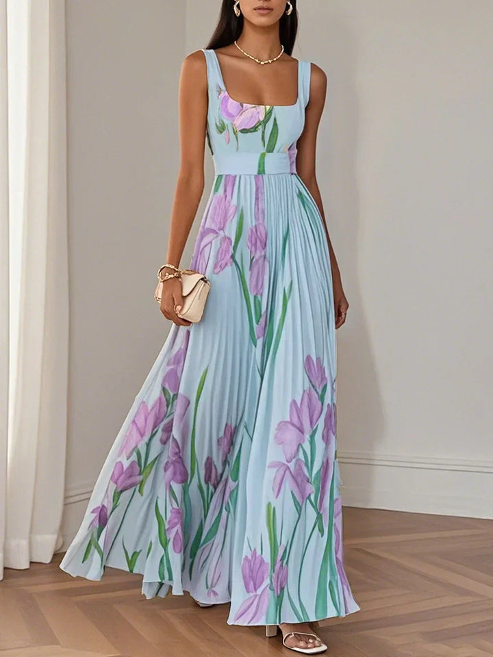 FAERELUNE – ELEGANT PLEATED MAXI DRESS