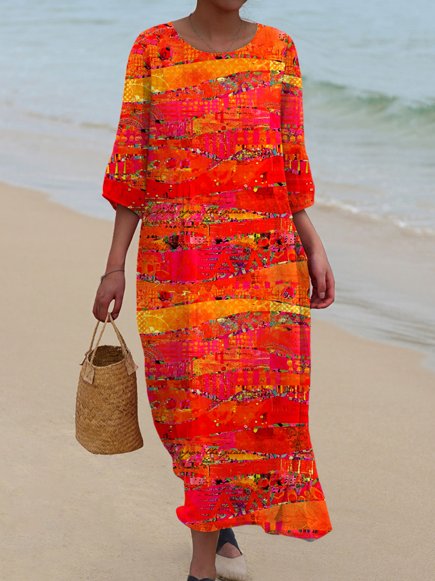 ISLA – VINTAGE ART PRINT CASUAL COTTON & LINEN