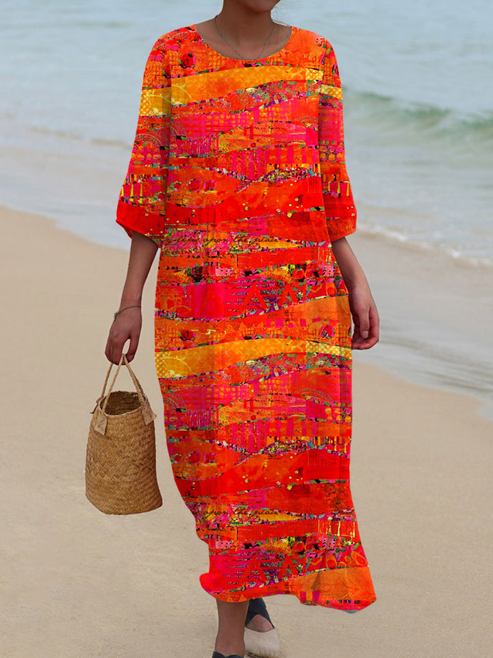 ISLA – VINTAGE ART PRINT CASUAL COTTON & LINEN