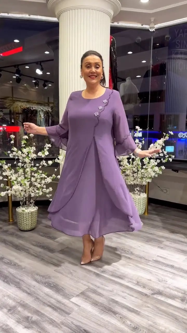 SAMARA – WOMEN'S CHIFFON SOLID COLOR LOOSE DRESS