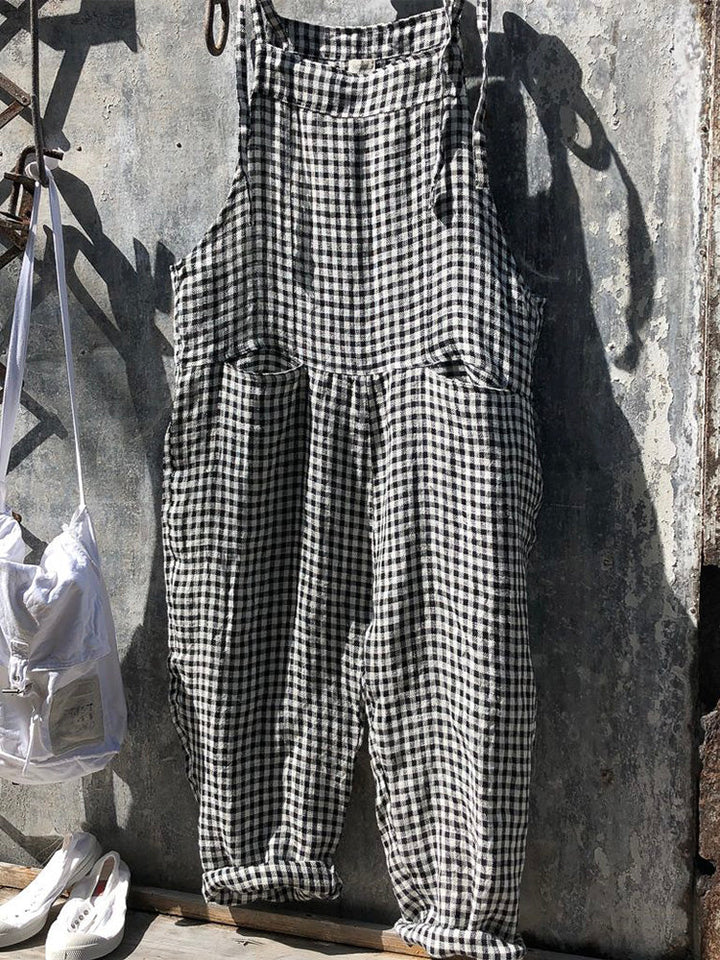 Striped Overall in Linen and Cotton