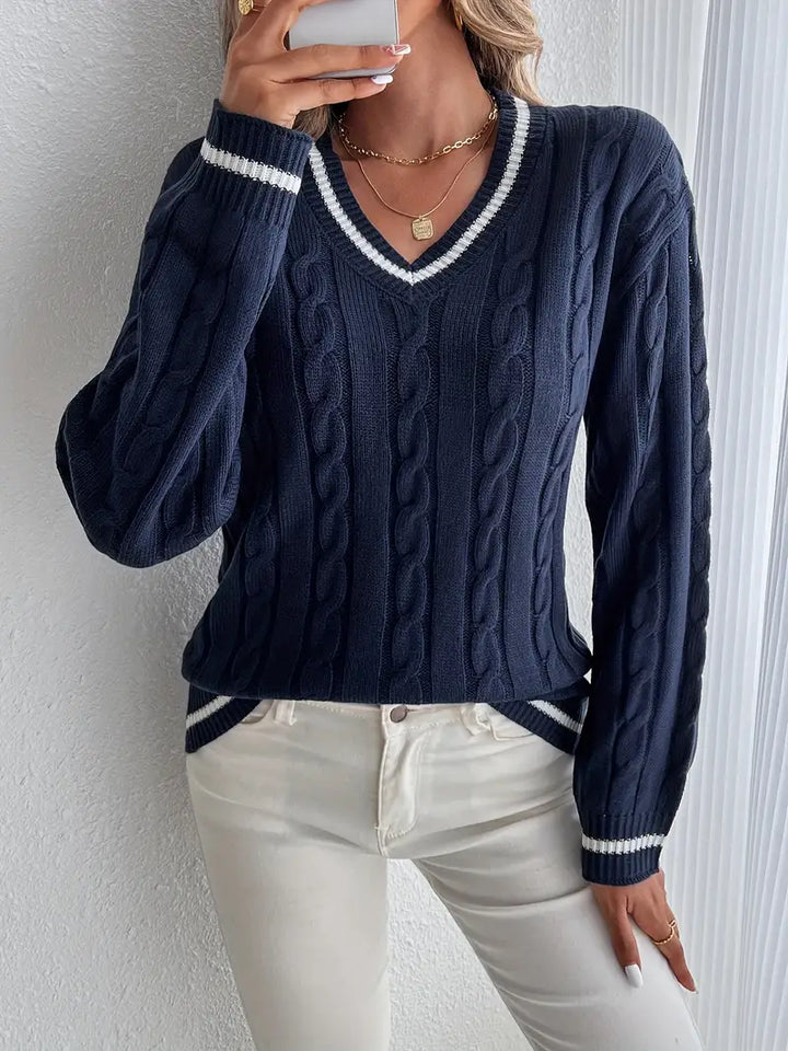 THALENIA – STYLISH AND COMFORTABLE V-NECK SWEATER