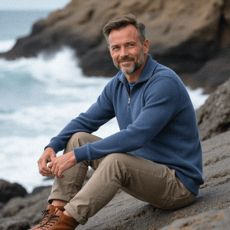 Christopher - Knitted Sweater With Zipper For Men