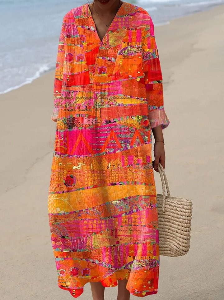 ISLA – VINTAGE ART PRINT CASUAL COTTON & LINEN