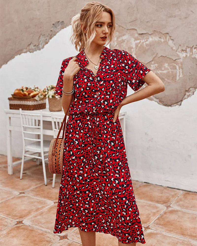 NAYIRA – RELAXED BUTTON-UP MIDI DRESS