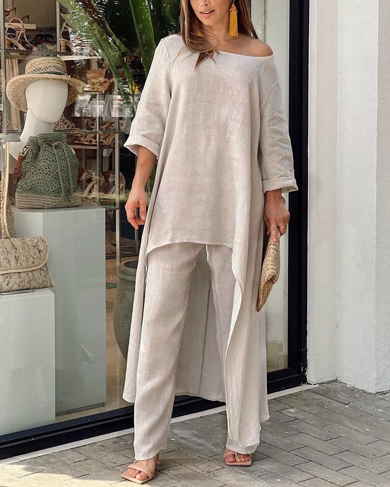 EVELISSE – LINEN PANTSUIT SET FOR SPRING & SUMMER ELEGANCE