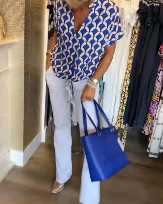 Audrey | Casual Top with Print and V-Neck