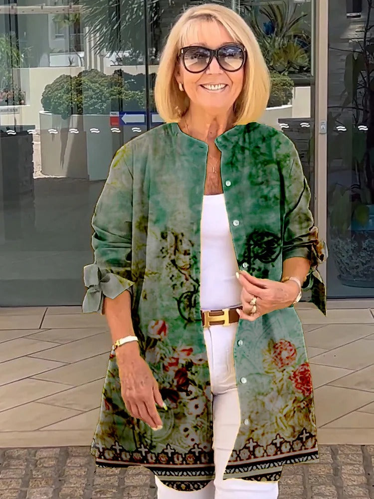 FIORA – BOW SLEEVE PRINTED COTTON JACKET