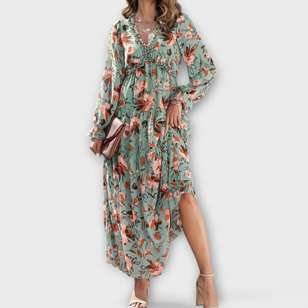 MIRAVELLE – ELEGANT FLORAL MAXI DRESS