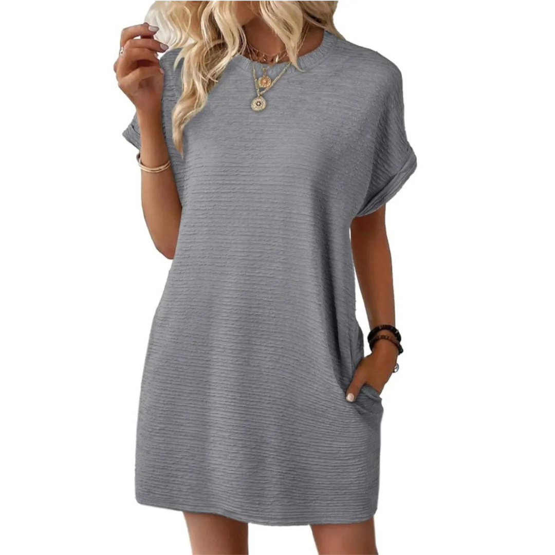 ORIANELLE – CASUAL MINIMALIST ROUND NECK SUMMER DRESS