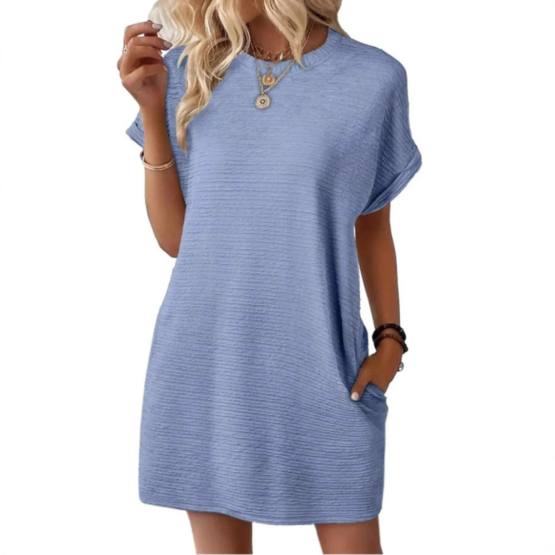 ORIANELLE – CASUAL MINIMALIST ROUND NECK SUMMER DRESS