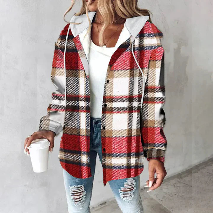 Liora - PLAID BUTTON-UP JACKET