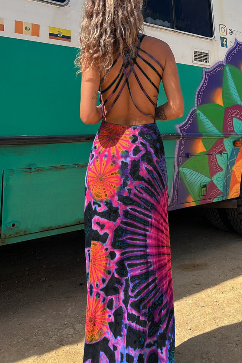 CAMELLIA – SEXY COLLEGE PRINT BACKLESS DRESS