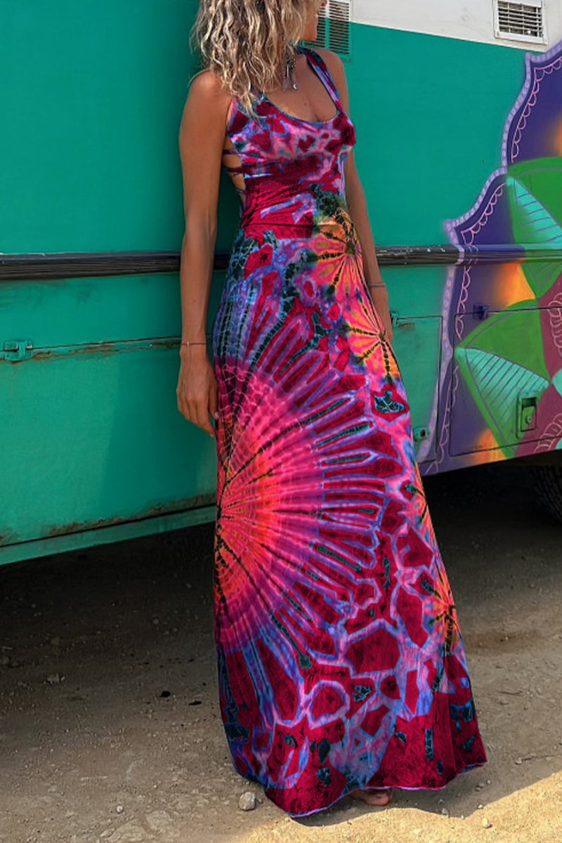 CAMELLIA – SEXY COLLEGE PRINT BACKLESS DRESS