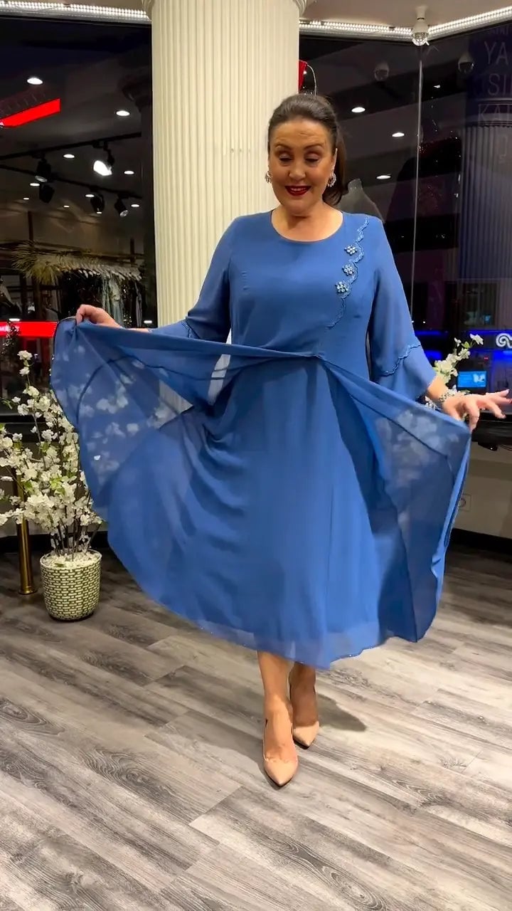 SAMARA – WOMEN'S CHIFFON SOLID COLOR LOOSE DRESS