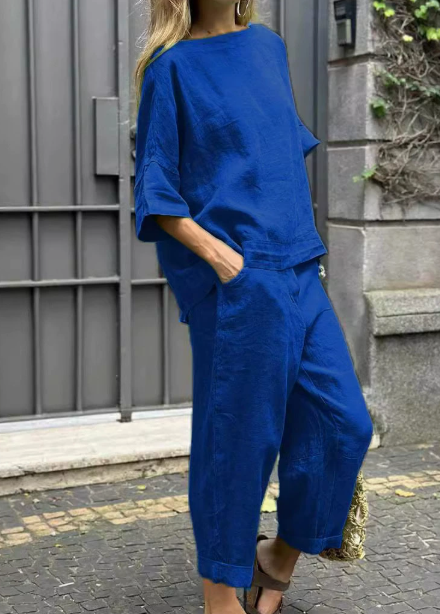 EMMA – CASUAL COTTON-LINEN TWO-PIECE SET