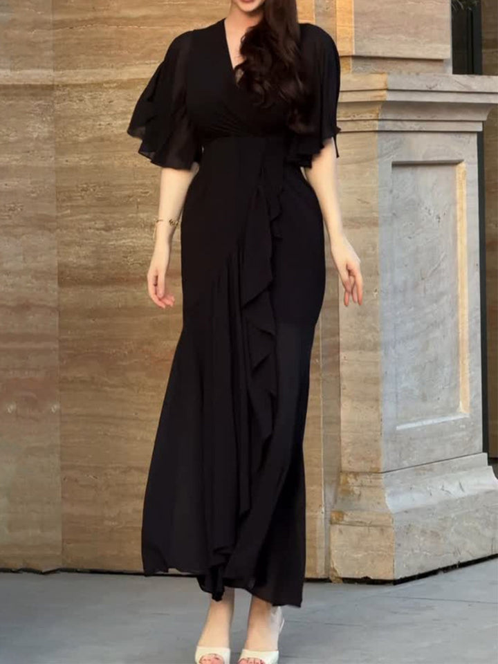 EVELINA – V-NECK PRINTED DRESS