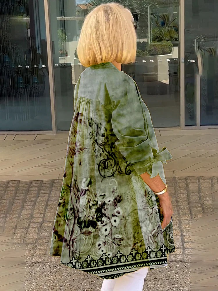 FIORA – BOW SLEEVE PRINTED COTTON JACKET