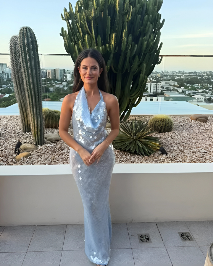 Gladys - Sequin Halter Maxi Dress