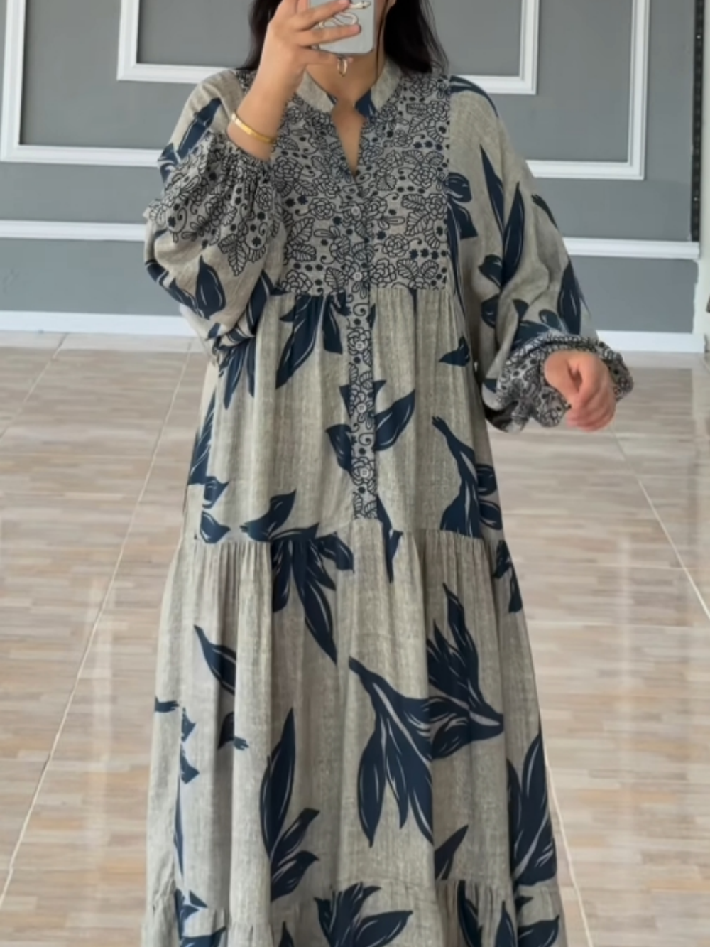 MIREYA – RELAXED LANTERN SLEEVE DRESS