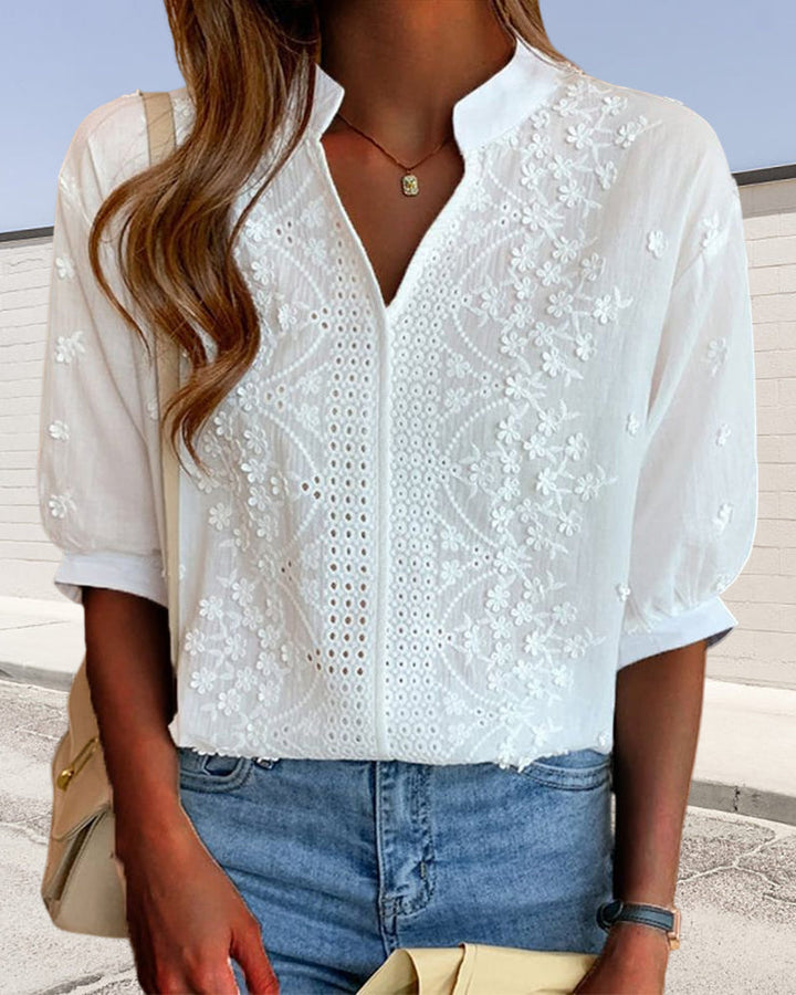 FINN – PUFF SLEEVES LACE BLOUSE