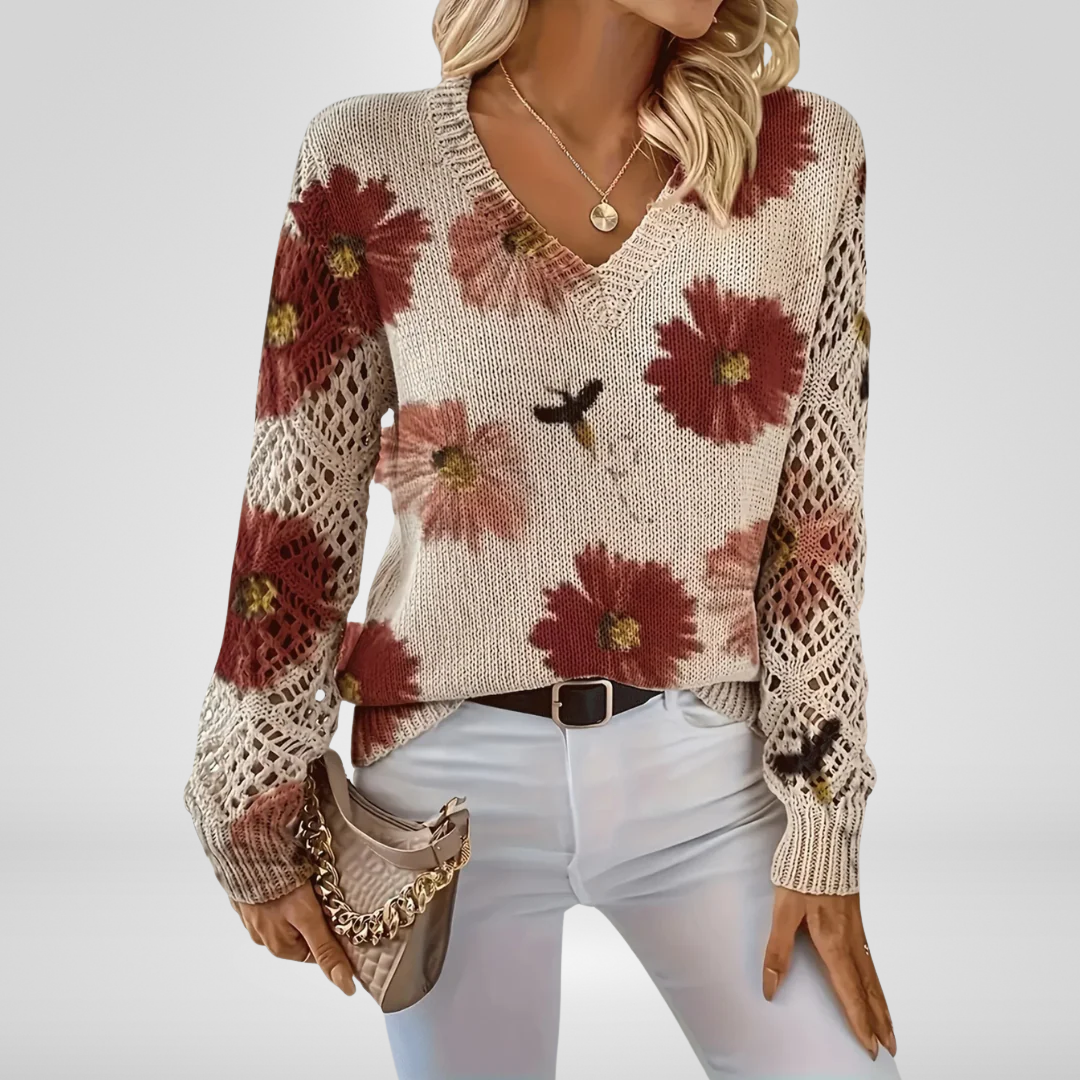 LUANA – FLORAL KNIT SWEATER