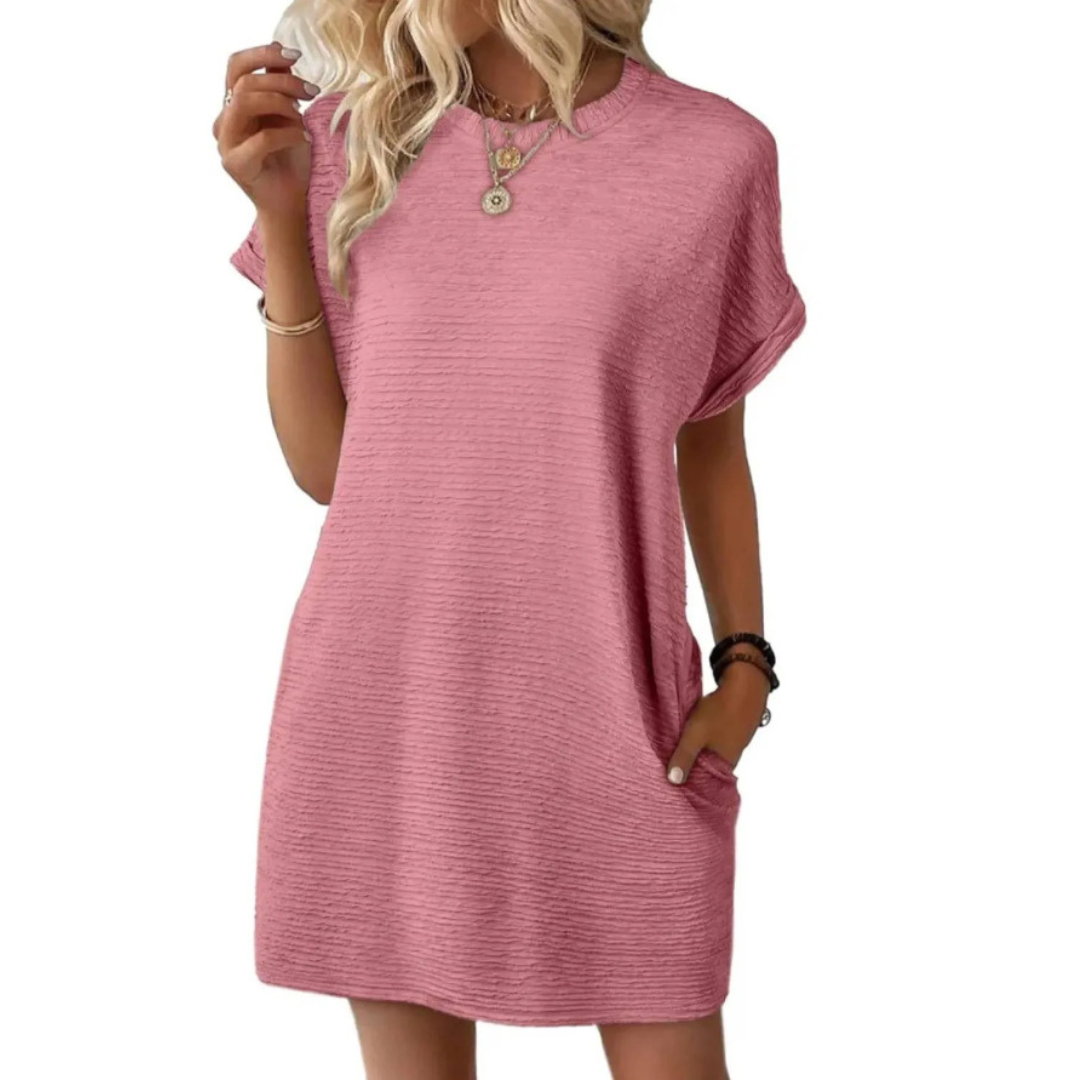 ORIANELLE – CASUAL MINIMALIST ROUND NECK SUMMER DRESS