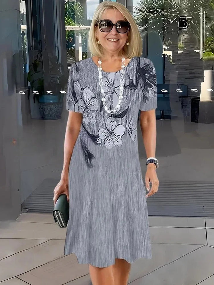 Rosara - Comfortable Loose Printed Medium Dress