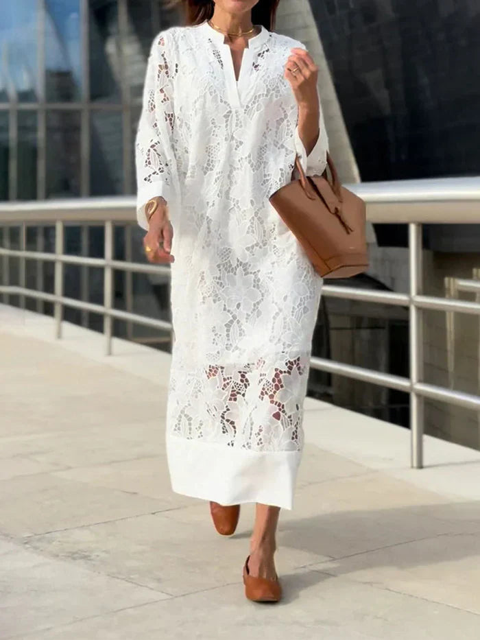 Isla | Elegant Lace White Dress