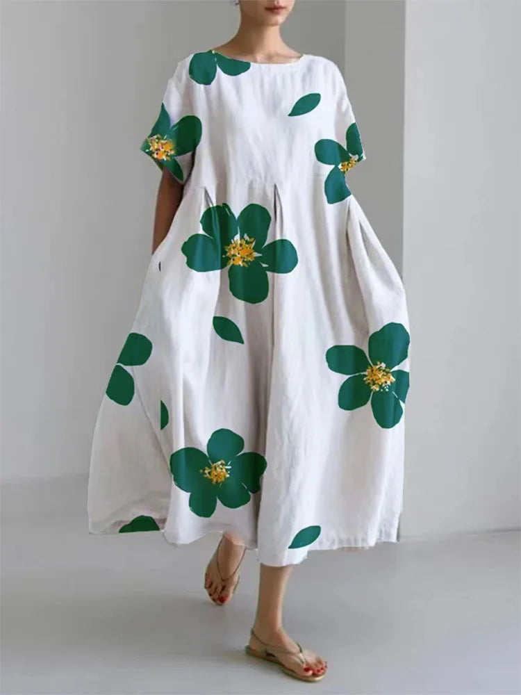 CATERINA - Long Summer Dress with Vibrant Flowers