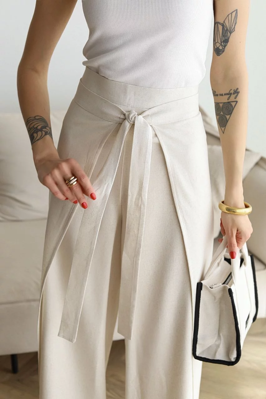 ORIANELLE – FLOWY LINEN TROUSERS FOR SPRING-SUMMER
