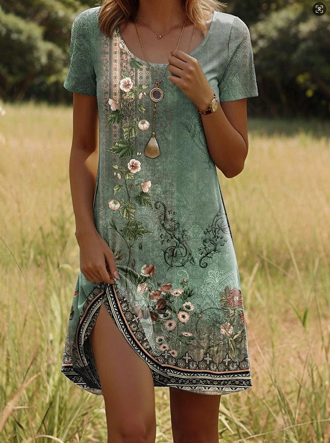 ARAVYNNE – TRENDY ETHNIC-PRINTED SUMMER DRESS