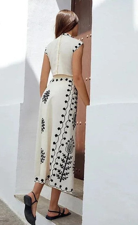 Camilla - Printed Top and Skirt Set